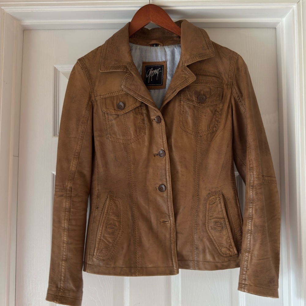 Women's Tan Leather Jacket